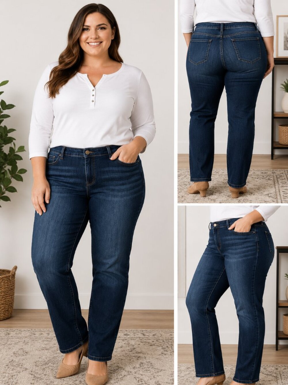 STS Blue Darren Mid Rise Dark Wash Stretch Jeans Women's Plus Size 22W